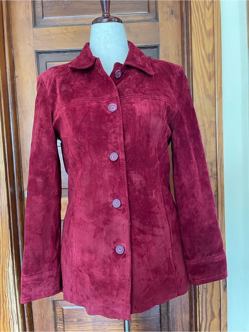 Jcl New York Burgundy Suede Button Jacket